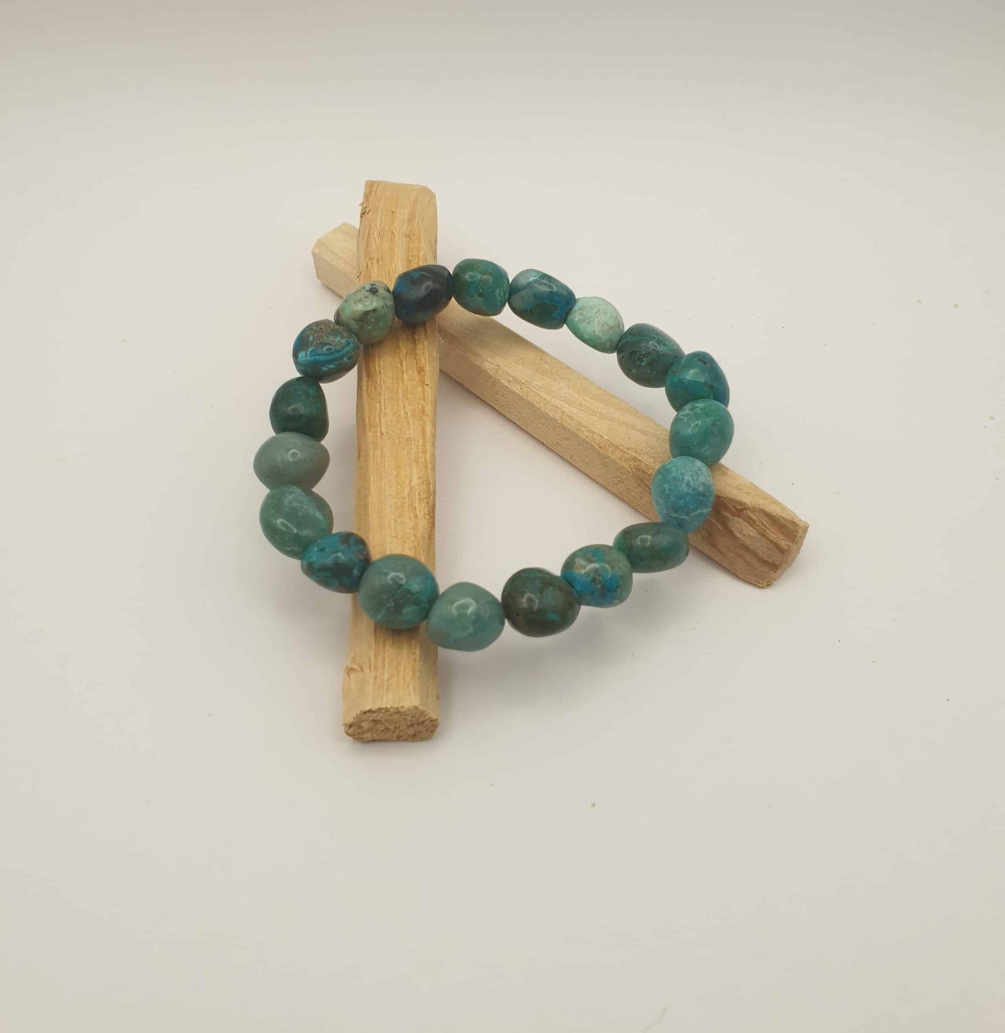 Chrysocolla Tumbled Stone Bracelet