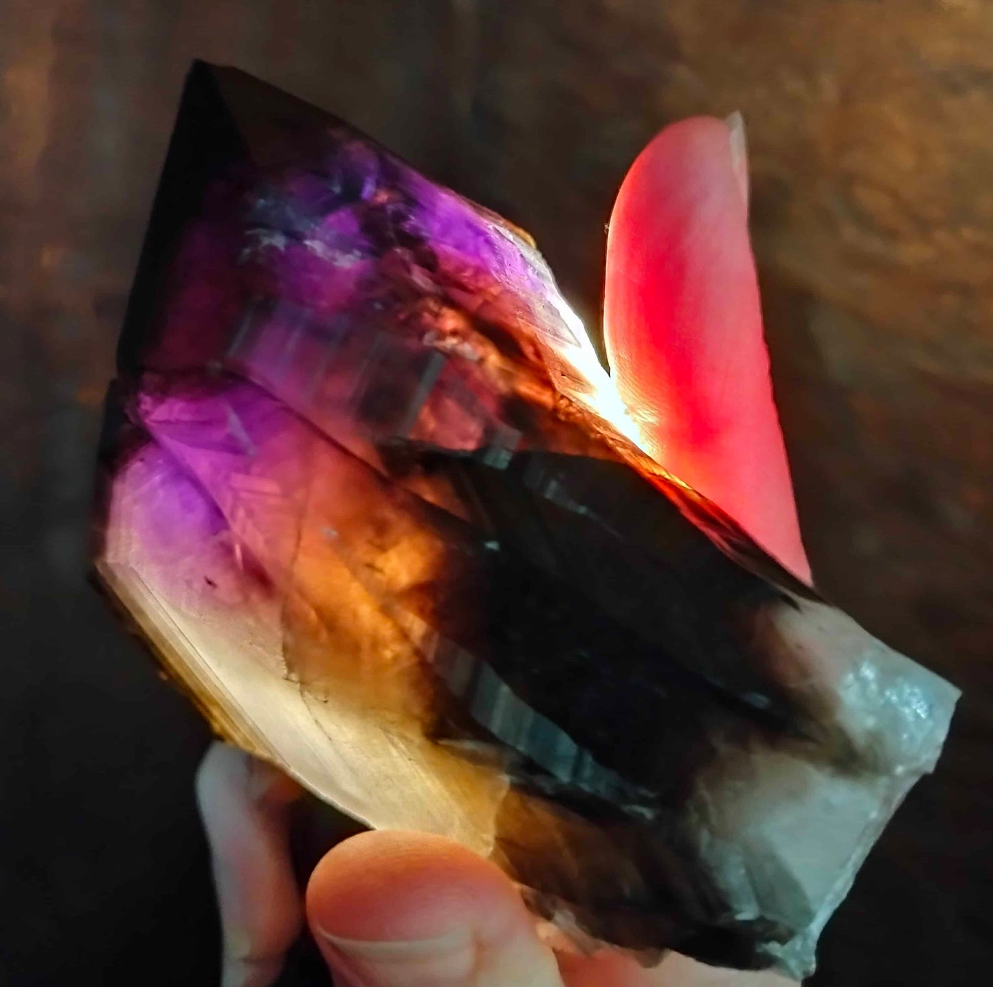 amethyst crystal, adorned with inclusions and zoning of smoky quartz and amethyst, showcase the unique geological processes at play. Unearthed from this distinctive Australian mine, each amethyst point holds a piece of history and inherent beauty.