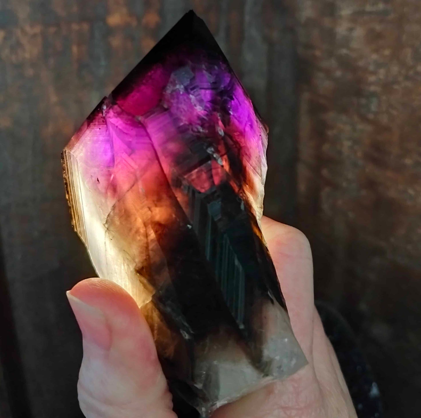 amethyst crystal, adorned with inclusions and zoning of smoky quartz and amethyst, showcase the unique geological processes at play. Unearthed from this distinctive Australian mine, each amethyst point holds a piece of history and inherent beauty.