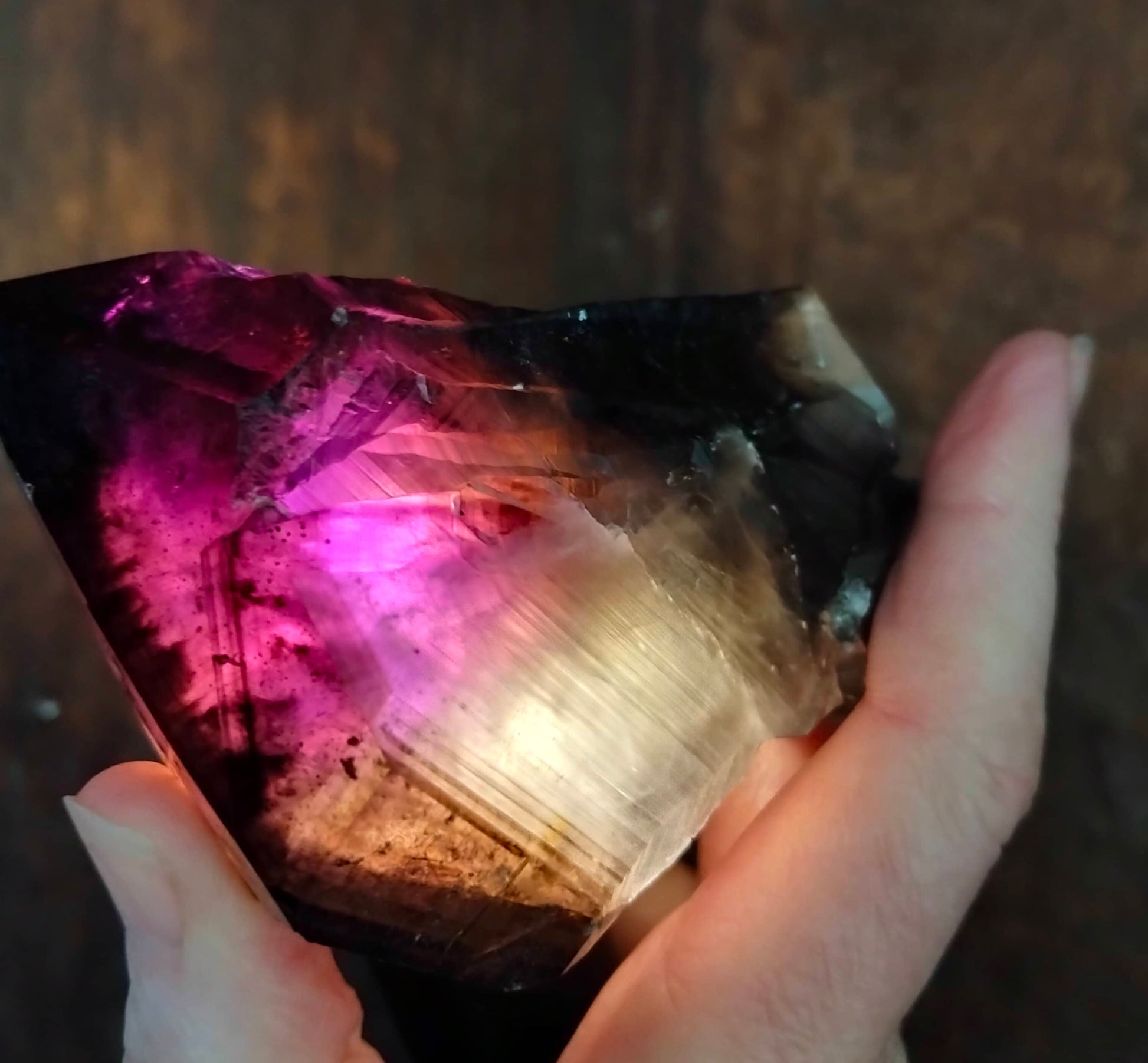 amethyst crystal, adorned with inclusions and zoning of smoky quartz and amethyst, showcase the unique geological processes at play. Unearthed from this distinctive Australian mine, each amethyst point holds a piece of history and inherent beauty.