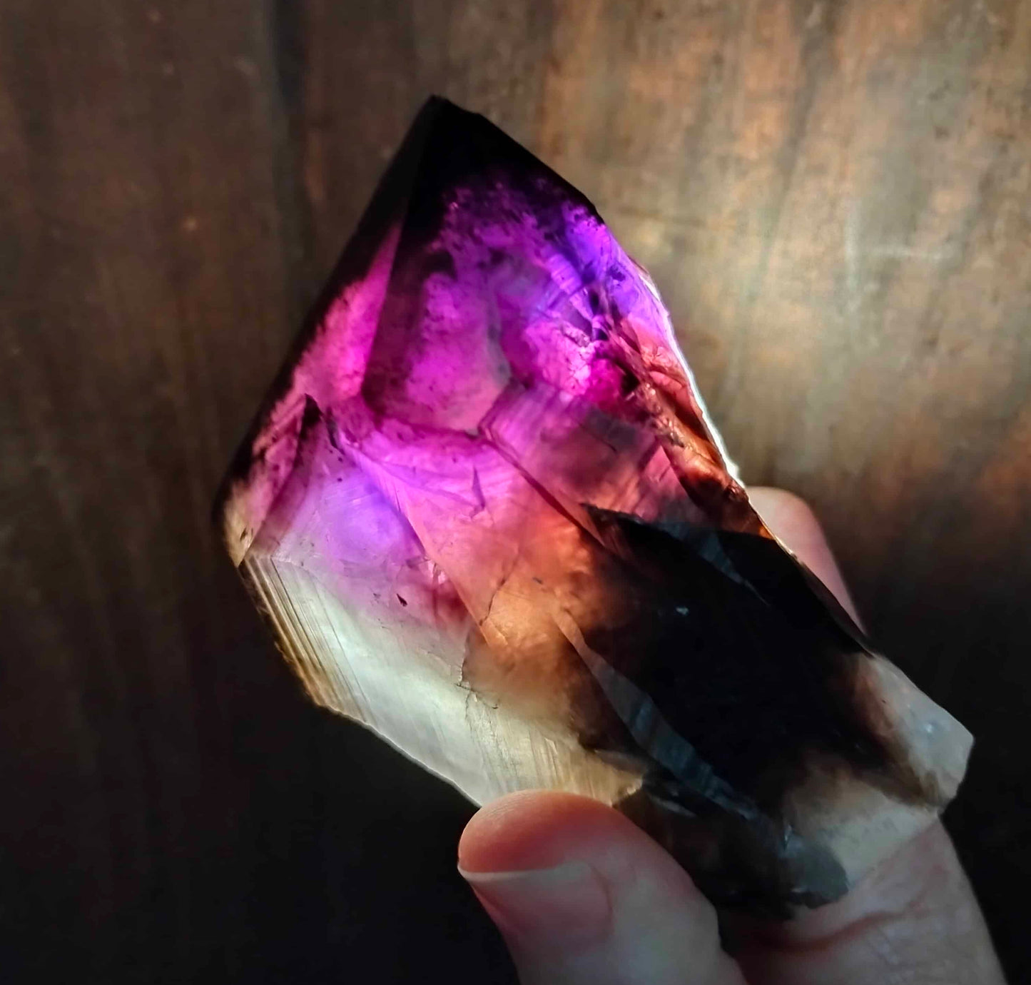amethyst crystal, adorned with inclusions and zoning of smoky quartz and amethyst, showcase the unique geological processes at play. Unearthed from this distinctive Australian mine, each amethyst point holds a piece of history and inherent beauty.