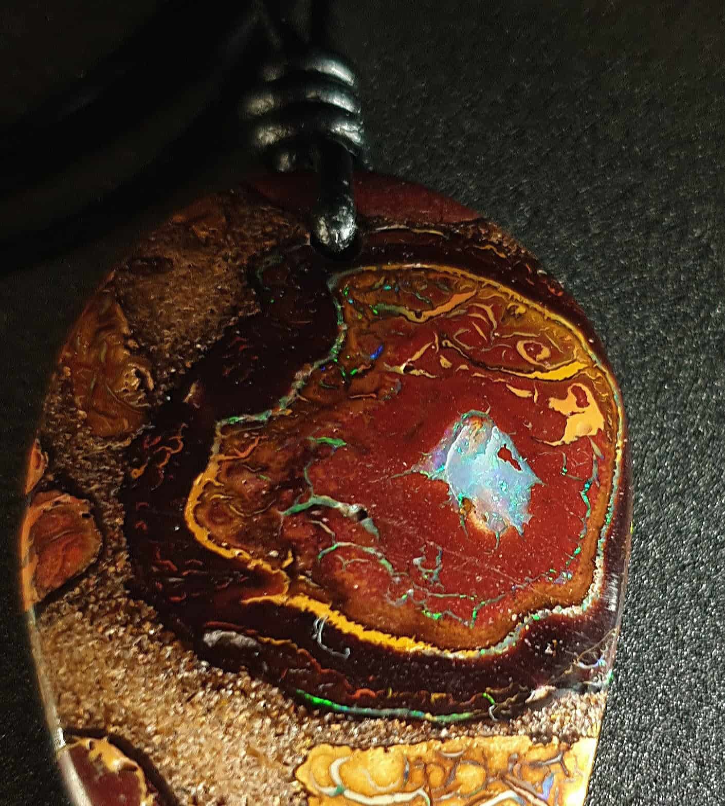 Boulder Opal Leather Necklace