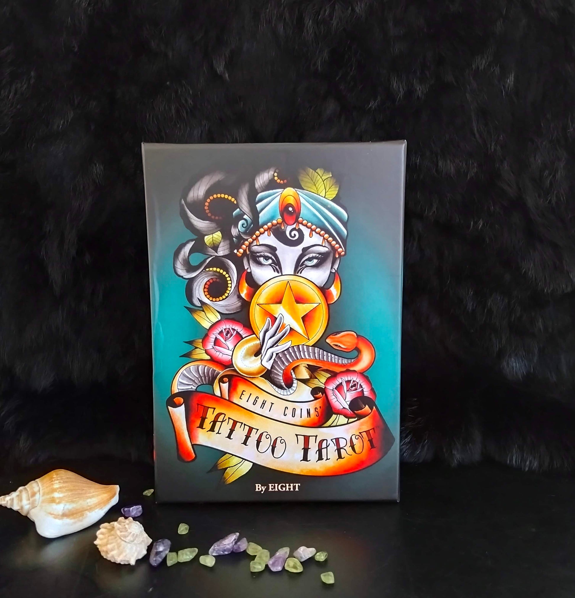 Eight Coins Tarot Deck vividly coloured and hand drawn by tattoo artist Lana Zellner