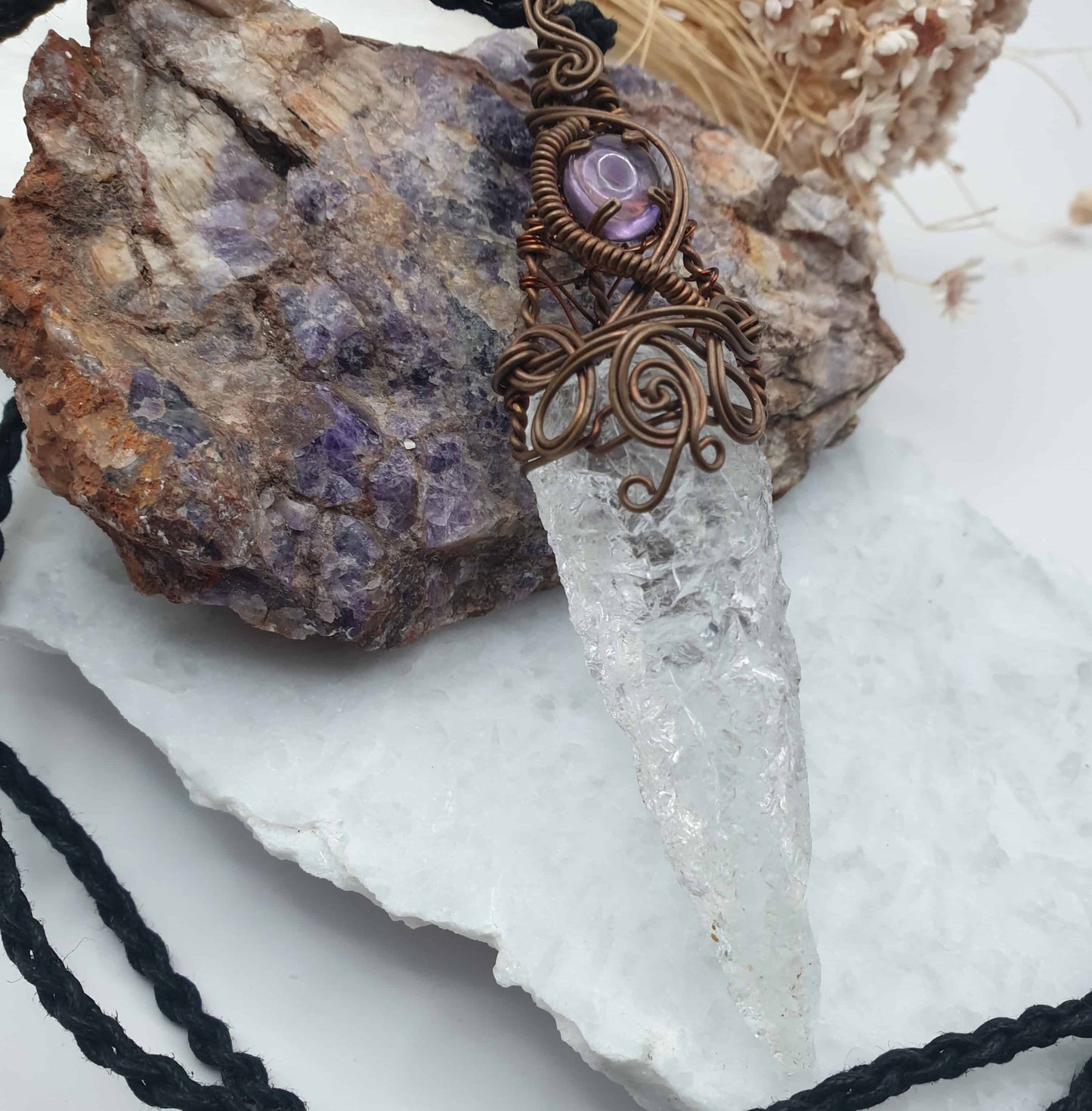 Himalayan Quartz Wire Wrapped Pendant