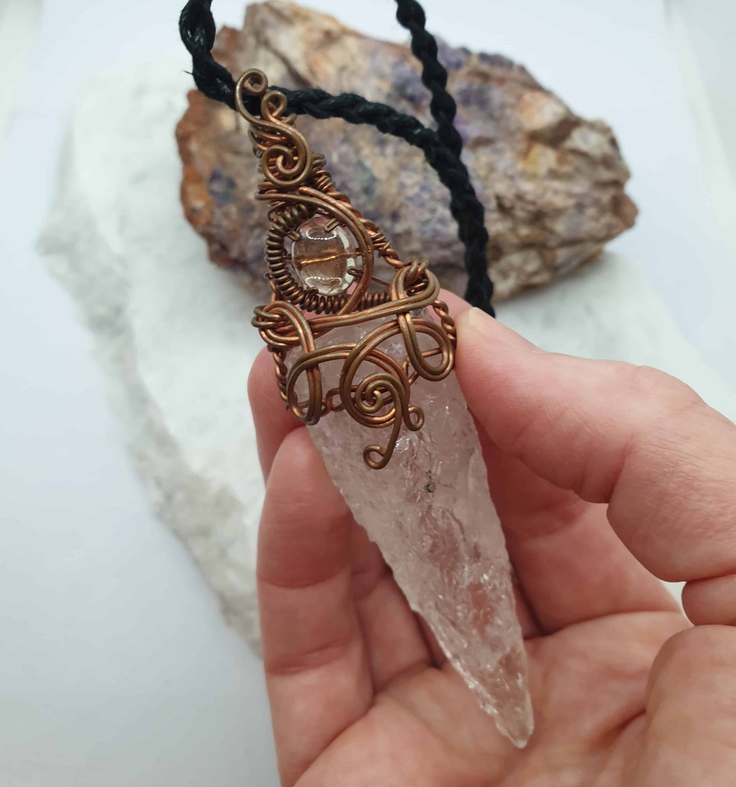 Himalayan Quartz Wire Wrapped Pendant