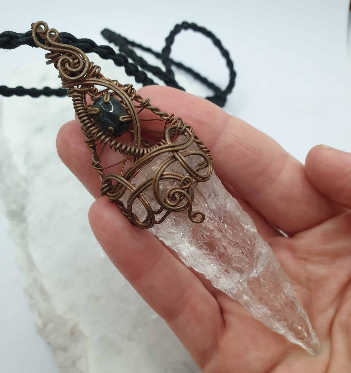 Himalayan Quartz Wire Wrapped Pendant