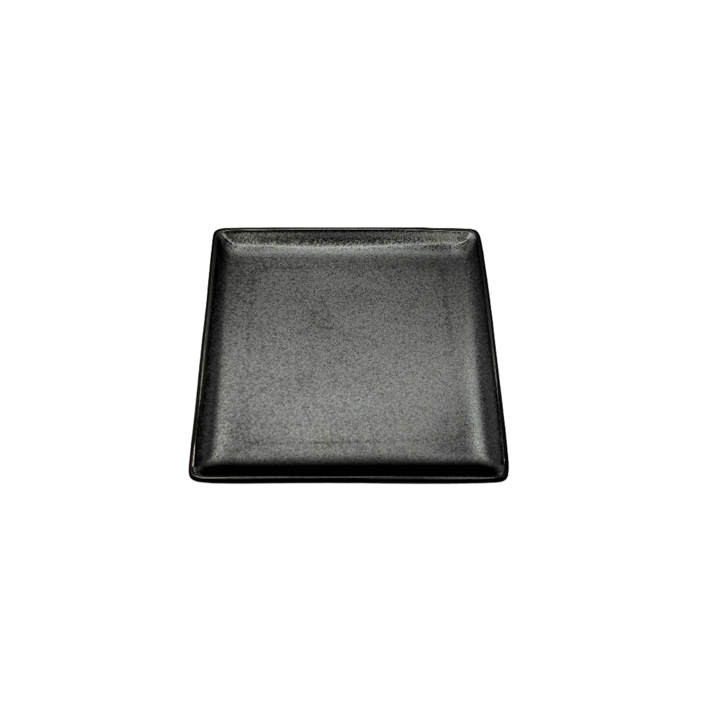 Black square plate on a white background