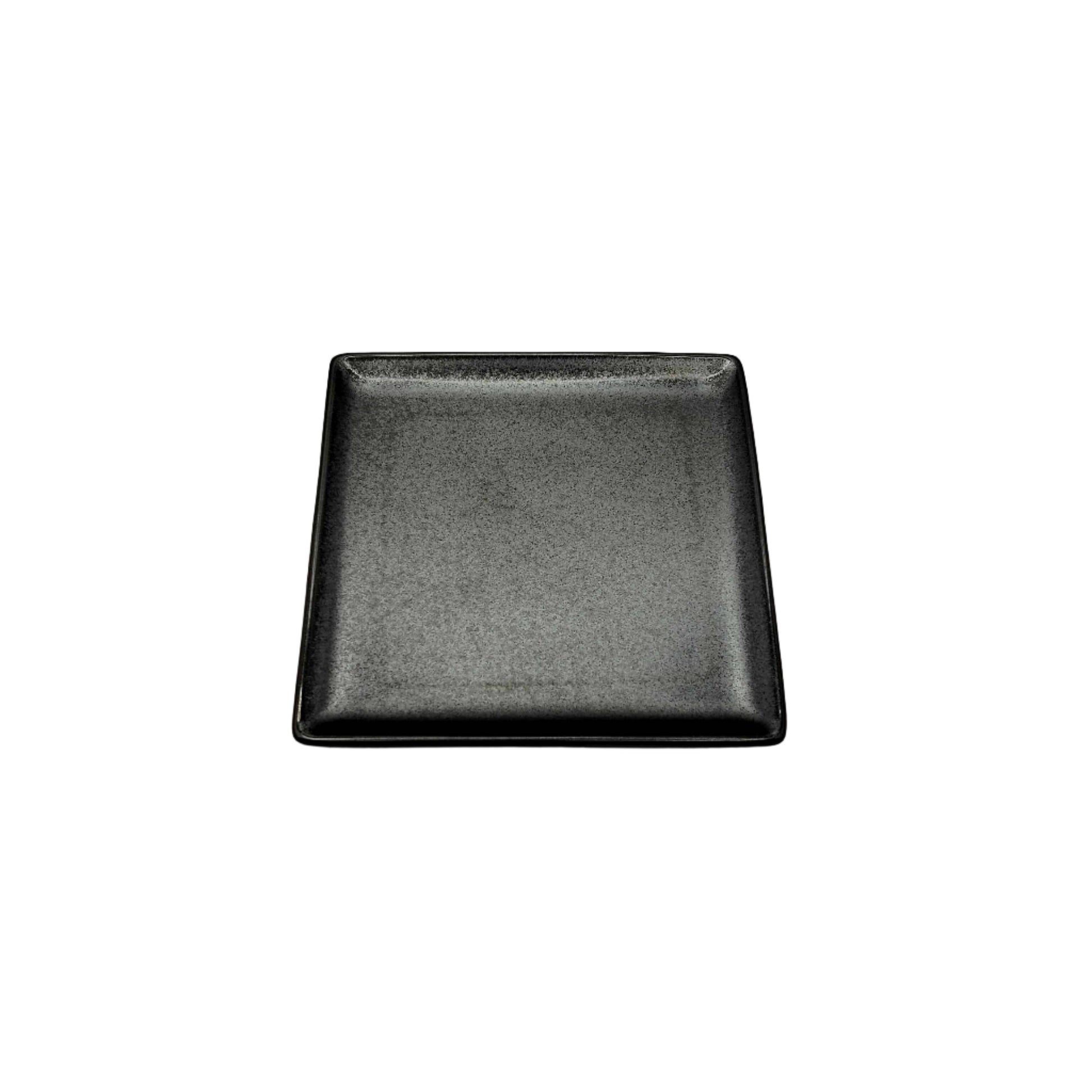 Black square plate on a white background