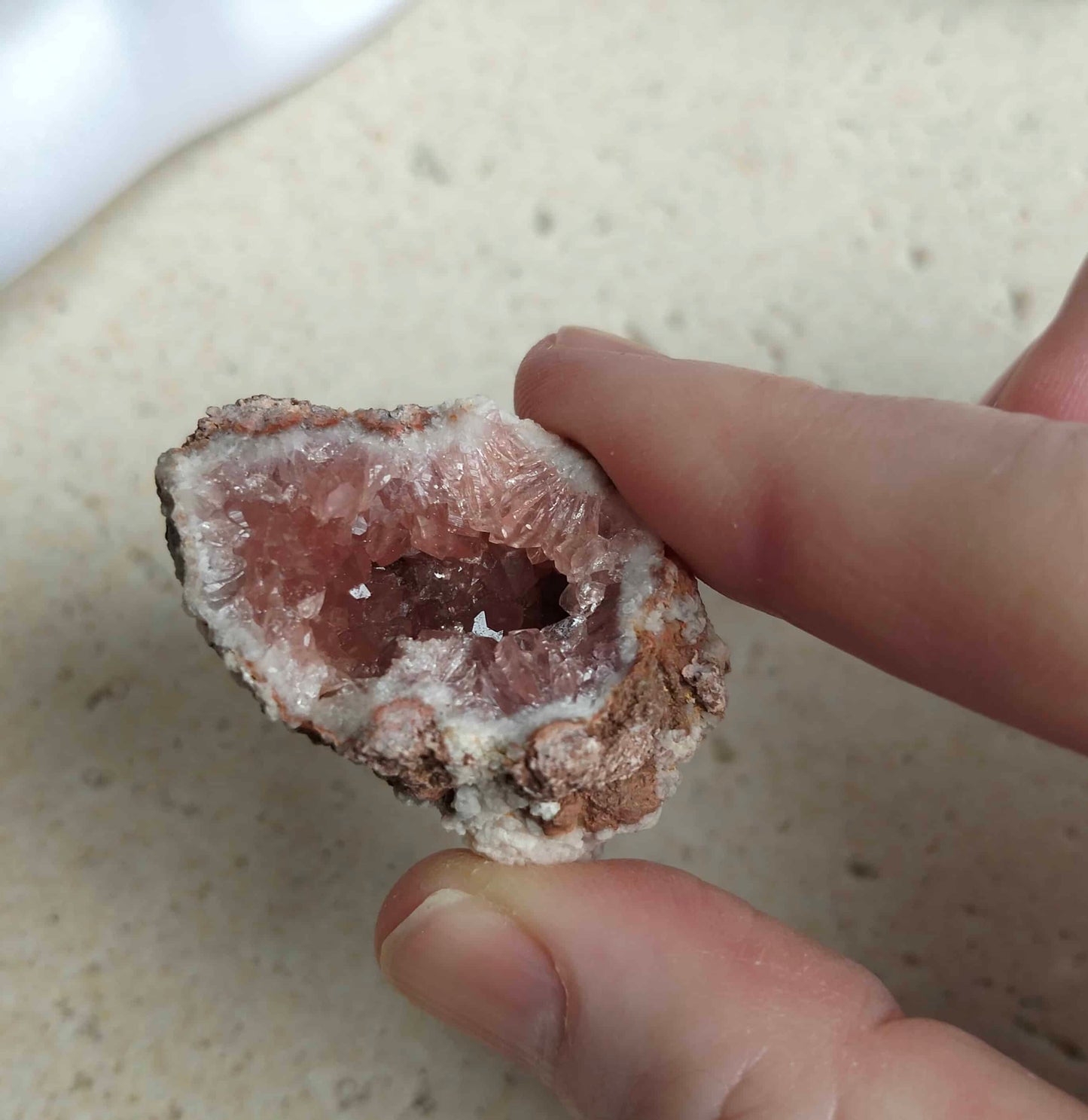patagonian pink amethyst geode pink crystal