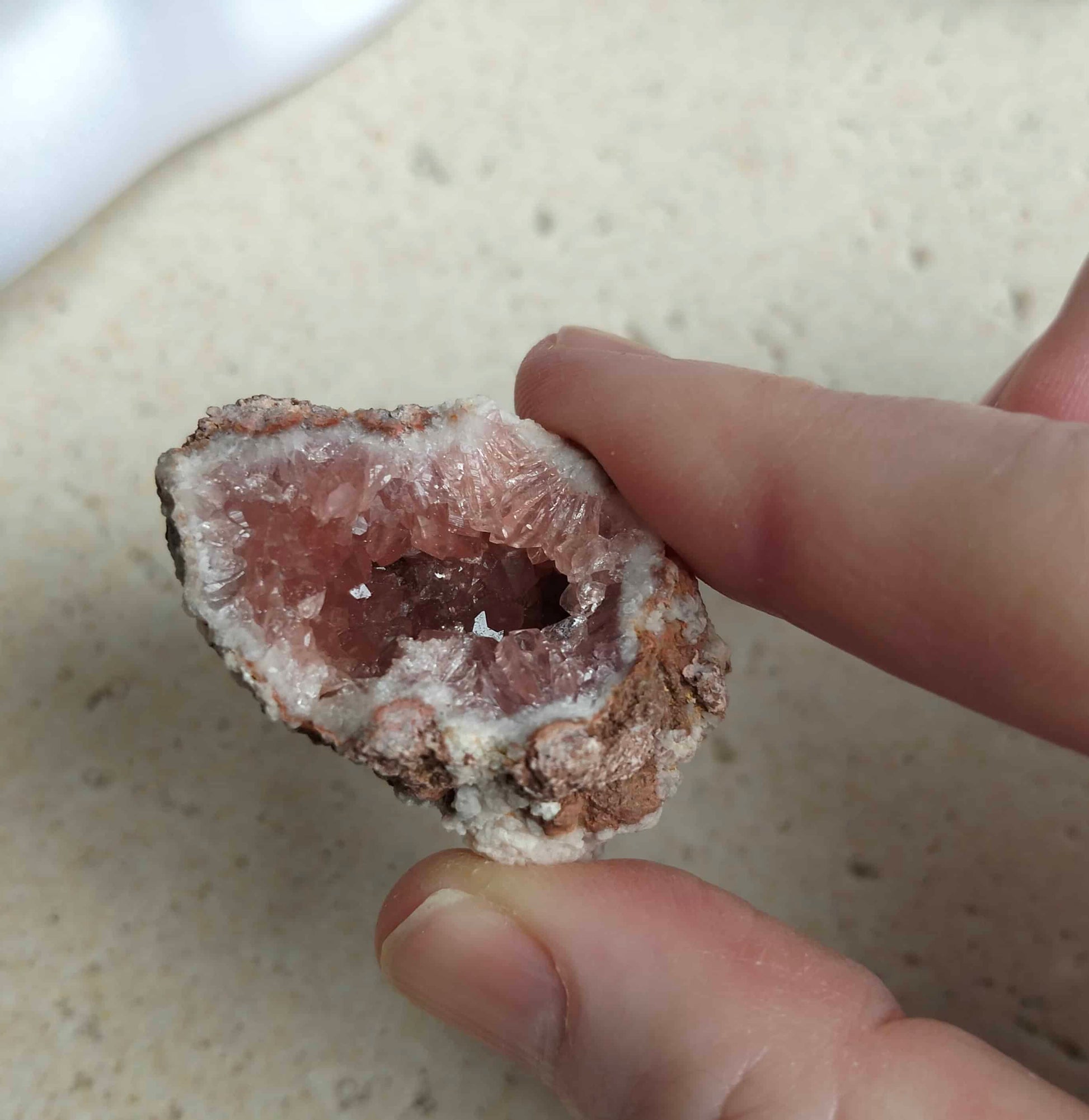 patagonian pink amethyst geode pink crystal