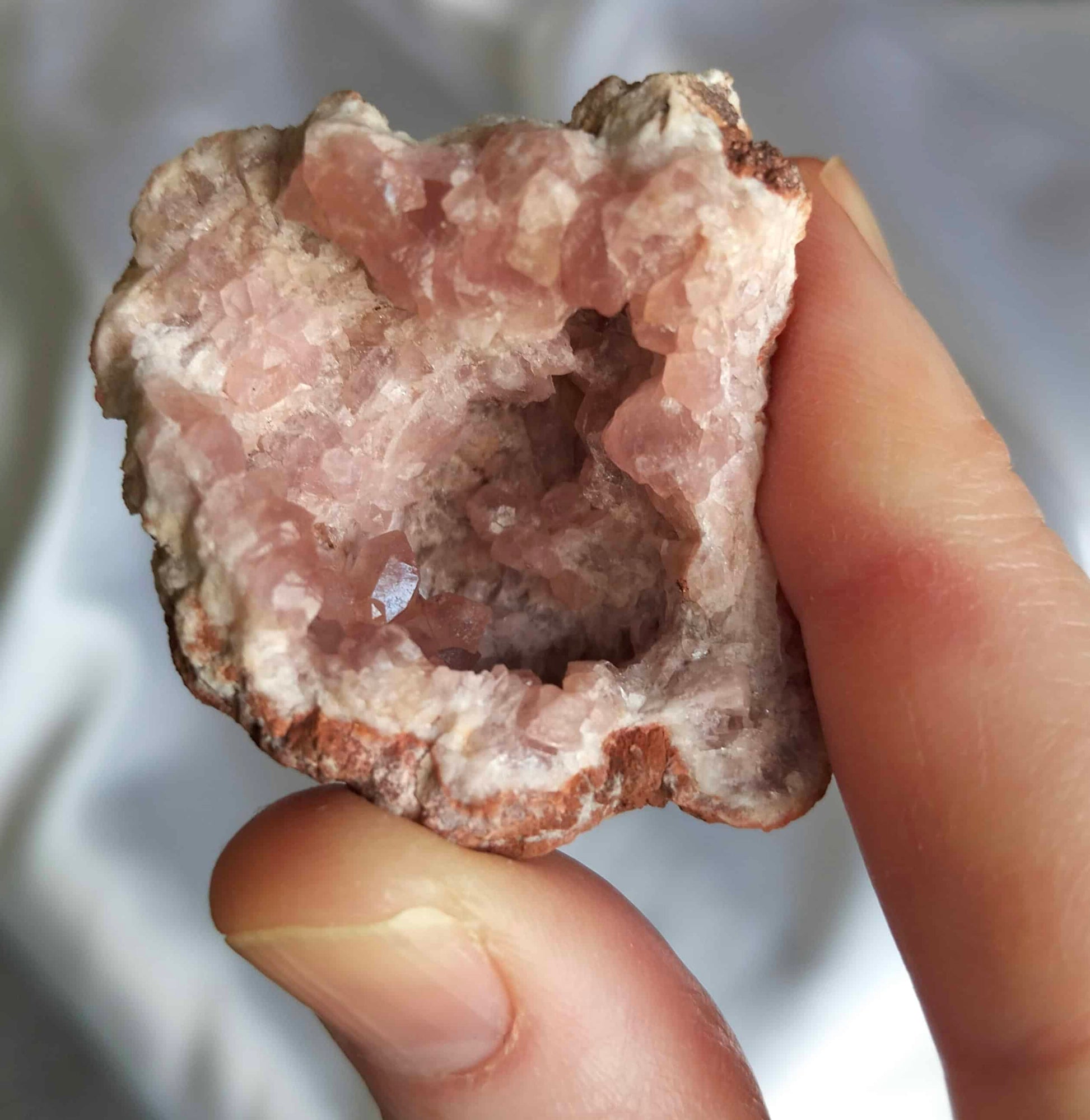 pink patagonian amethyst geode crystal