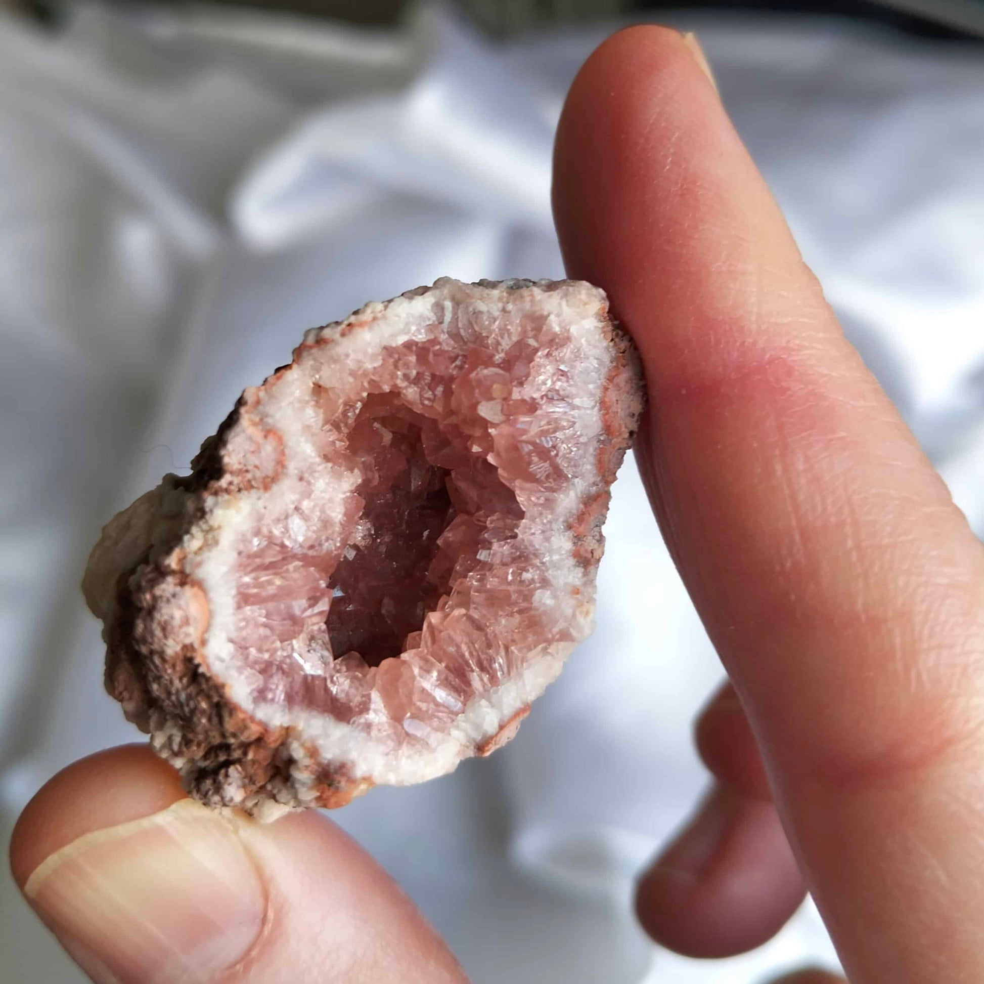 pink patagonian amethyst geode
