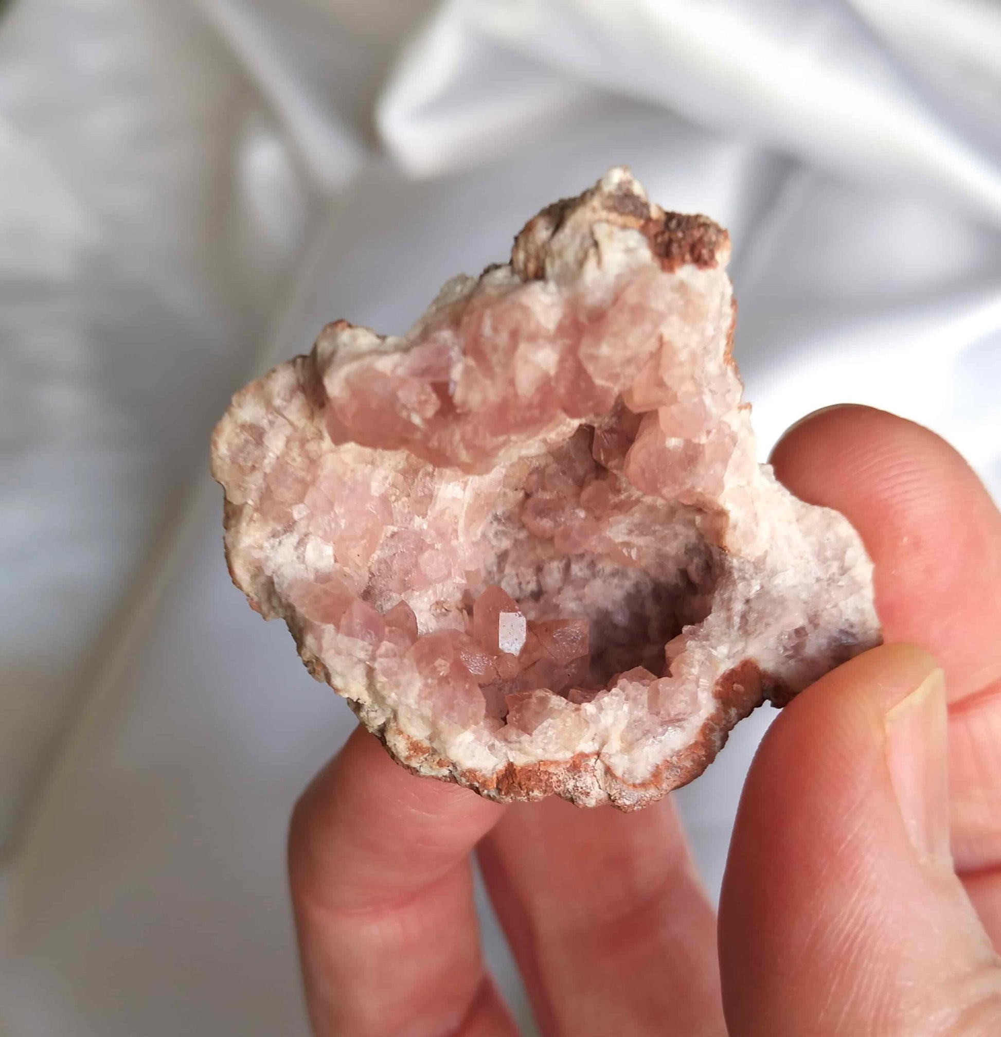 pink patagonian amethyst geode gemmy crystal