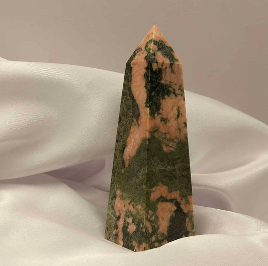Rhodonite & Green Epidote Obelisk