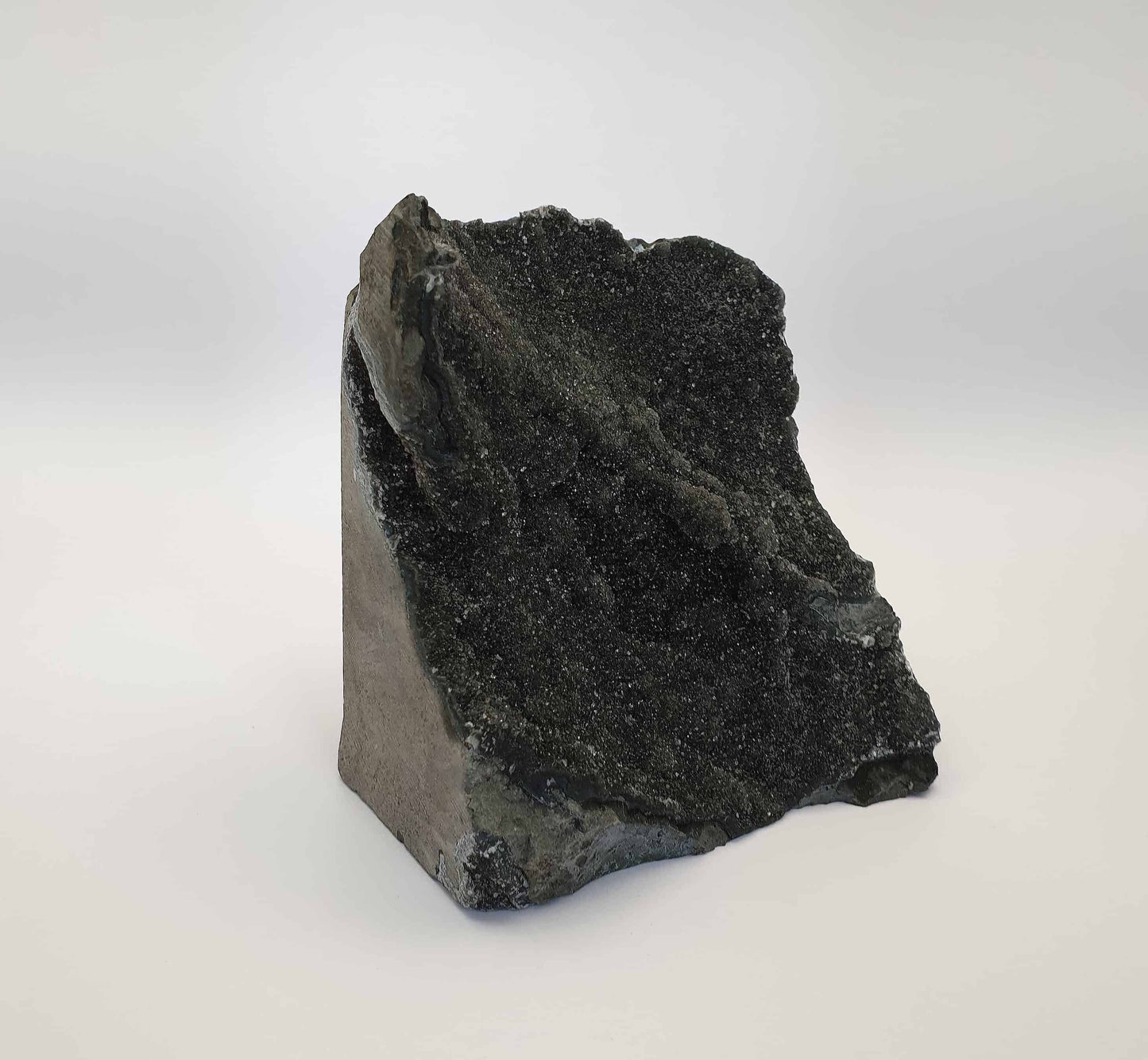 Black Amethyst Geode cut base