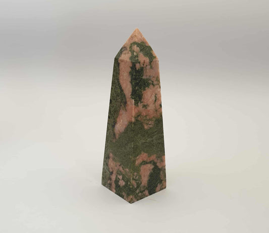 Epidote can assist in keeping one centered in any situation, enhancing perception and personal power and dispelling criticalness, add in the regenerative properties of quartz and it is a beautiful combination of rejuvenation and growth.  Rhodonite is believed to be a great heart healer and emotional balancer, grounding energy, balancing the yin-yang and helping one to achieve their highest potential.